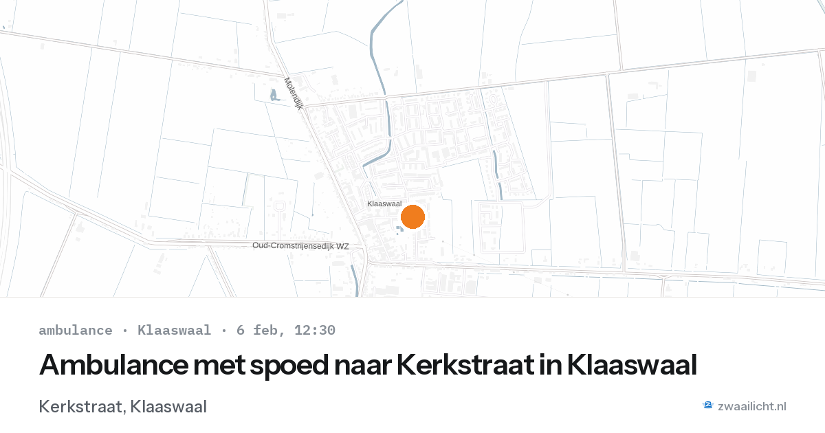 Ambulance met spoed naar Kerkstraat in Klaaswaal — 6 feb 2026