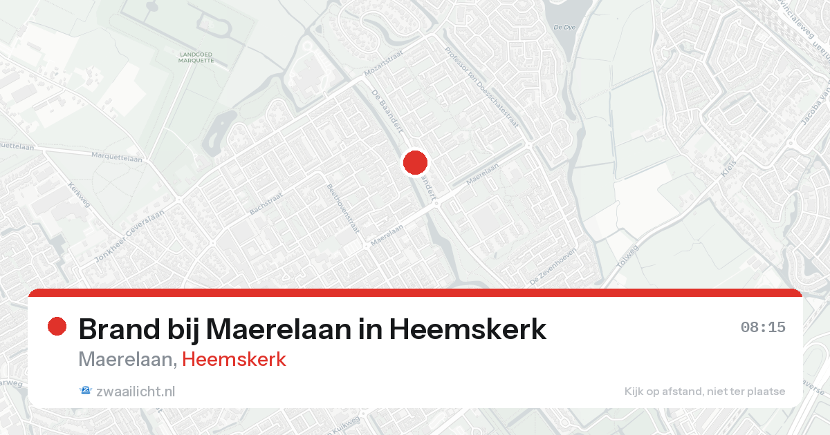 Brand bij Maerelaan in Heemskerk — 24 aug 2026