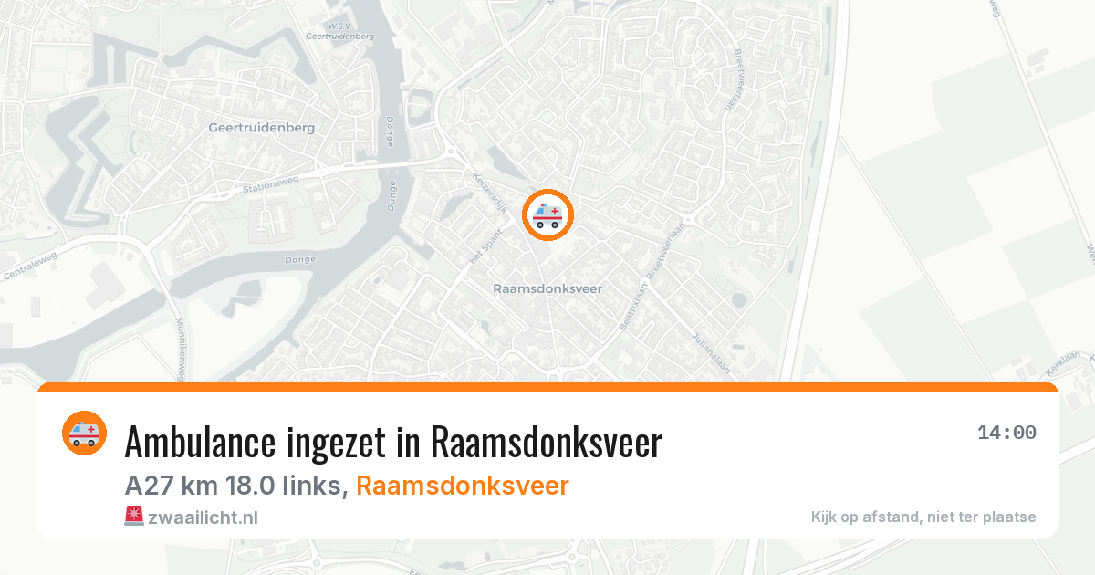 Ambulance ingezet in Raamsdonksveer — 22 mrt 2026 | 🚨 Zwaailicht.nl