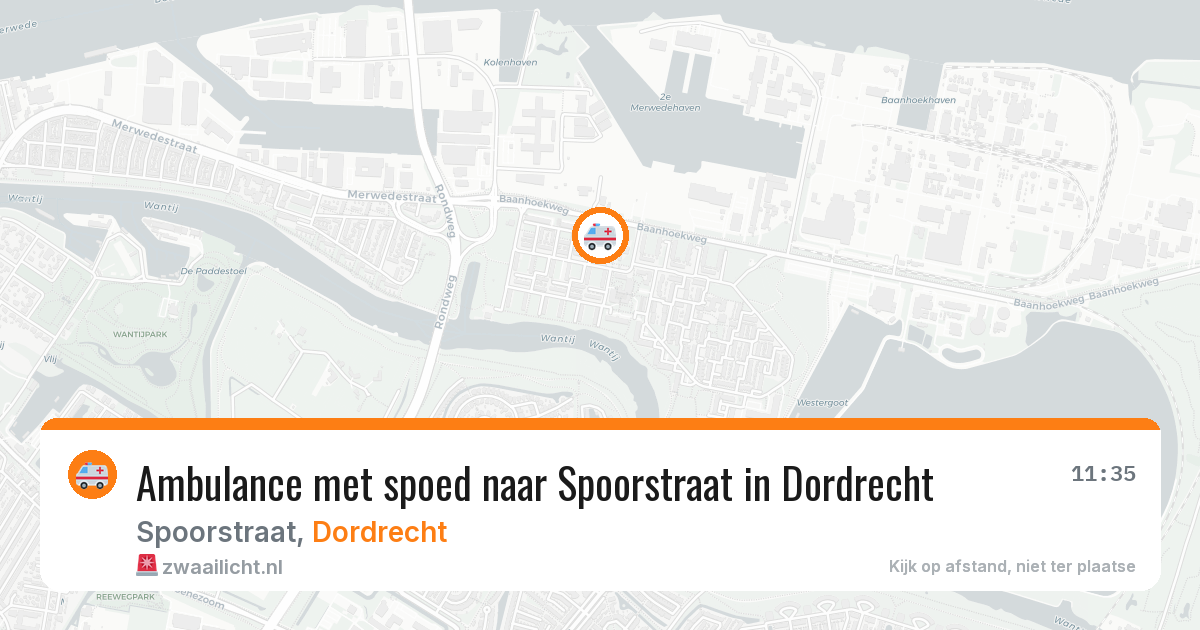 Ambulance met spoed naar Spoorstraat in Dordrecht — 2 aug 2026