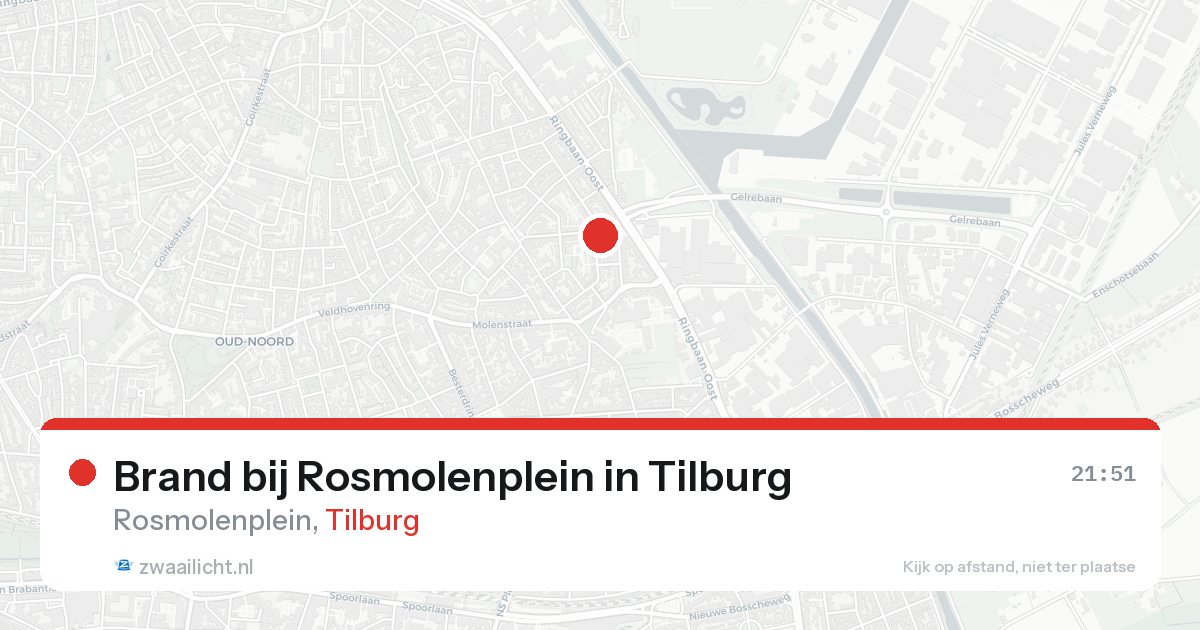Brand bij Rosmolenplein in Tilburg — 15 aug 2026