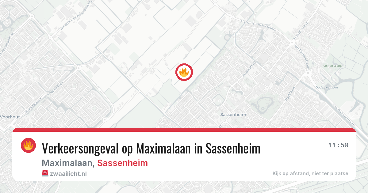 Verkeersongeval op Maximalaan in Sassenheim — 4 jul 2026
