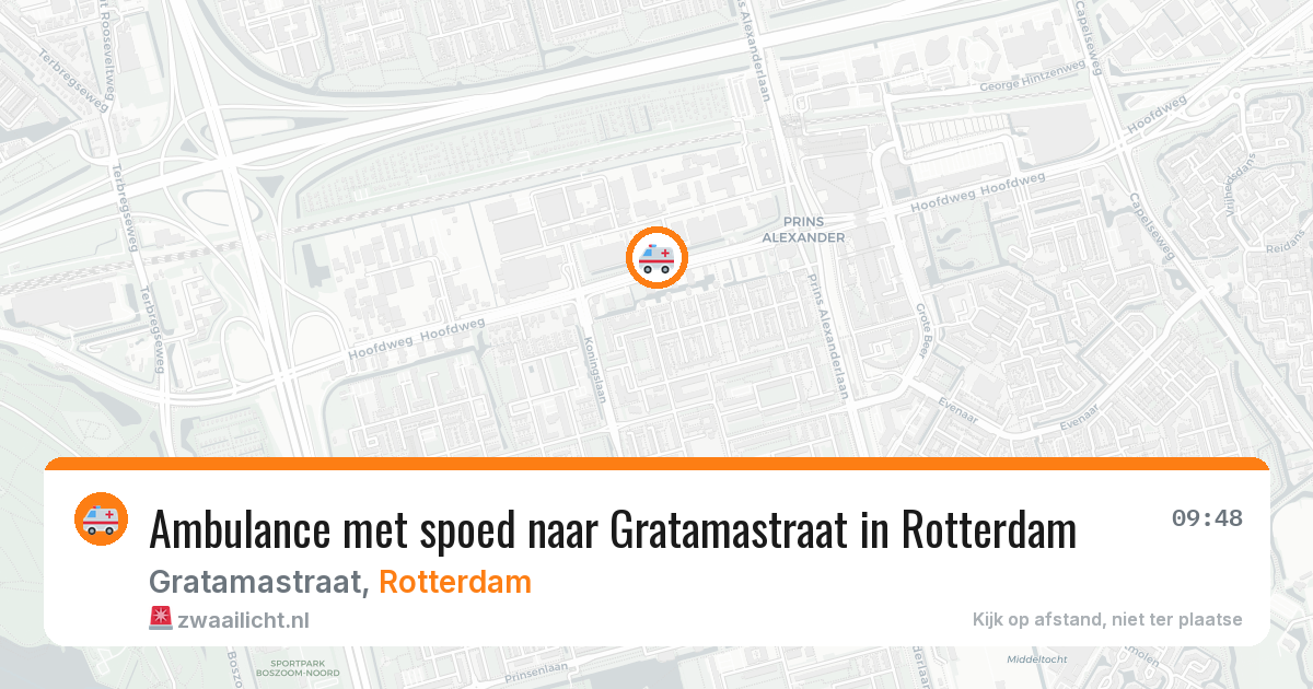 Ambulance met spoed naar Gratamastraat in Rotterdam — 24 mrt 2026