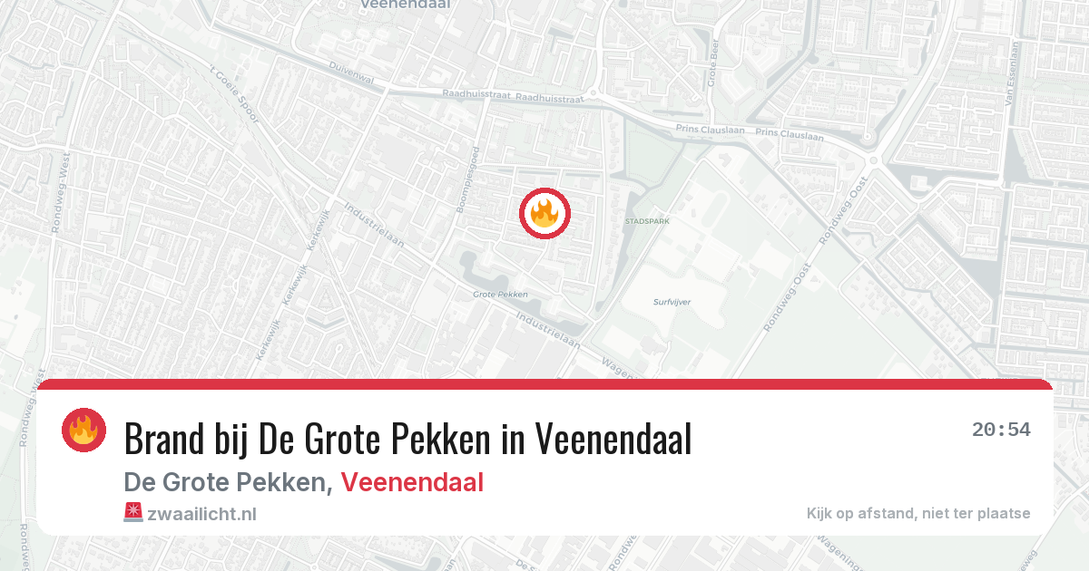 Brand bij De Grote Pekken in Veenendaal — 26 jun 2026