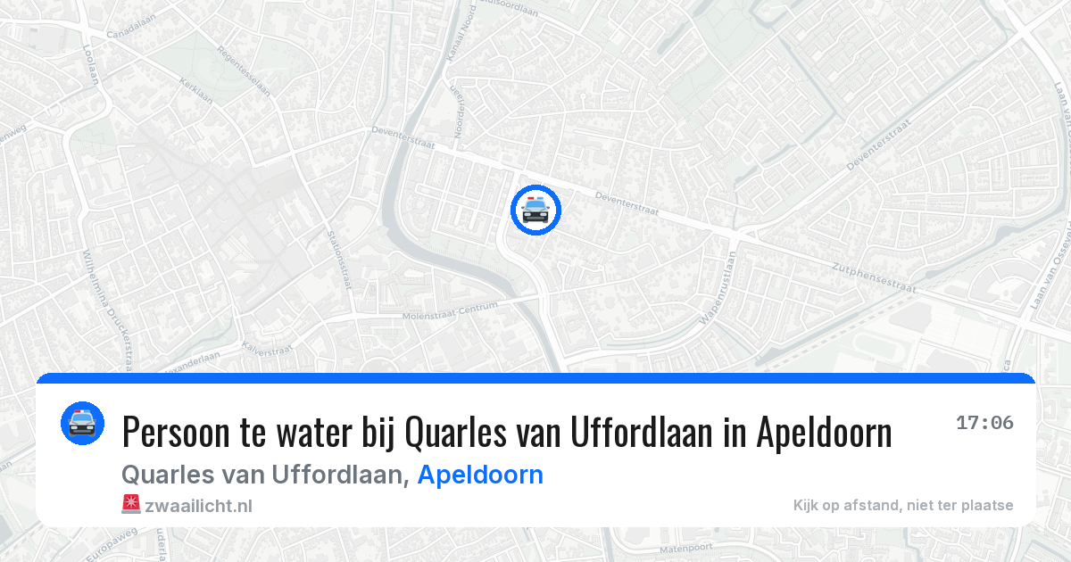 Persoon te water bij Quarles van Uffordlaan in Apeldoorn — 16 jun 2026