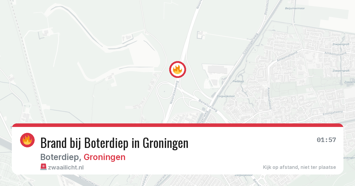 Brand bij Boterdiep in Groningen — 21 mrt 2026