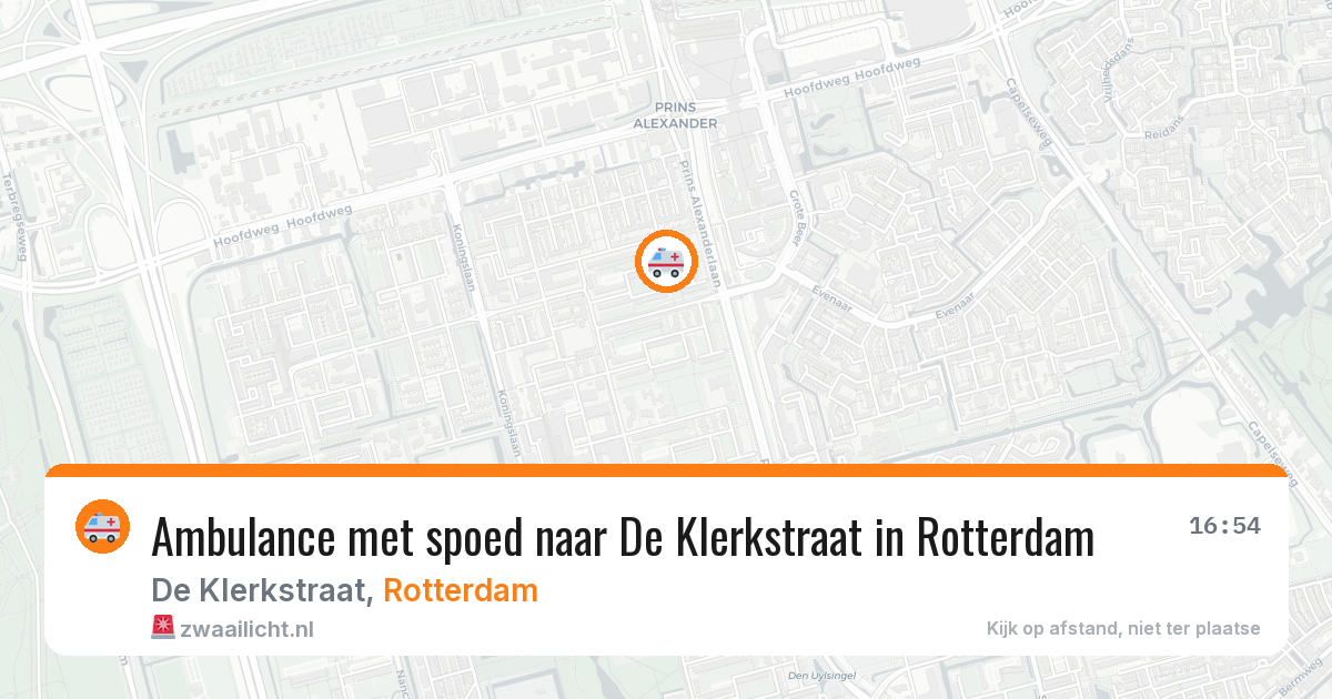Ambulance met spoed naar De Klerkstraat in Rotterdam — 27 jun 2026