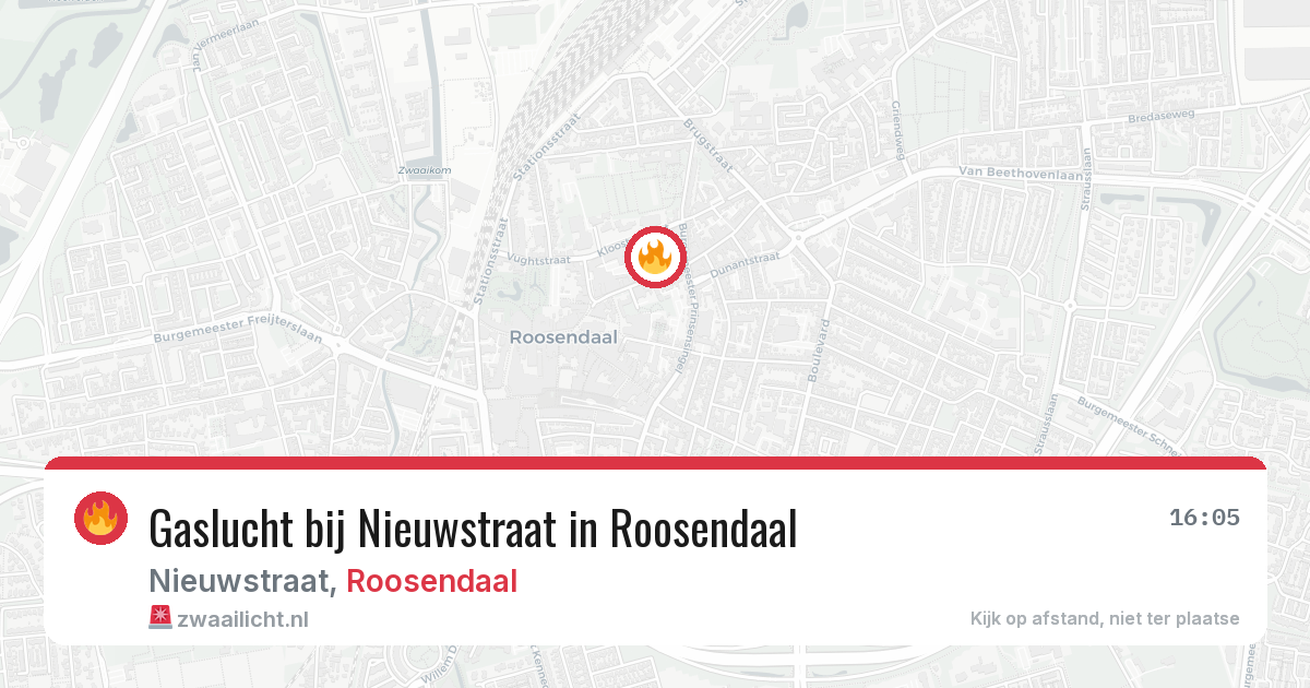 Gaslucht bij Nieuwstraat in Roosendaal — 27 apr 2026
