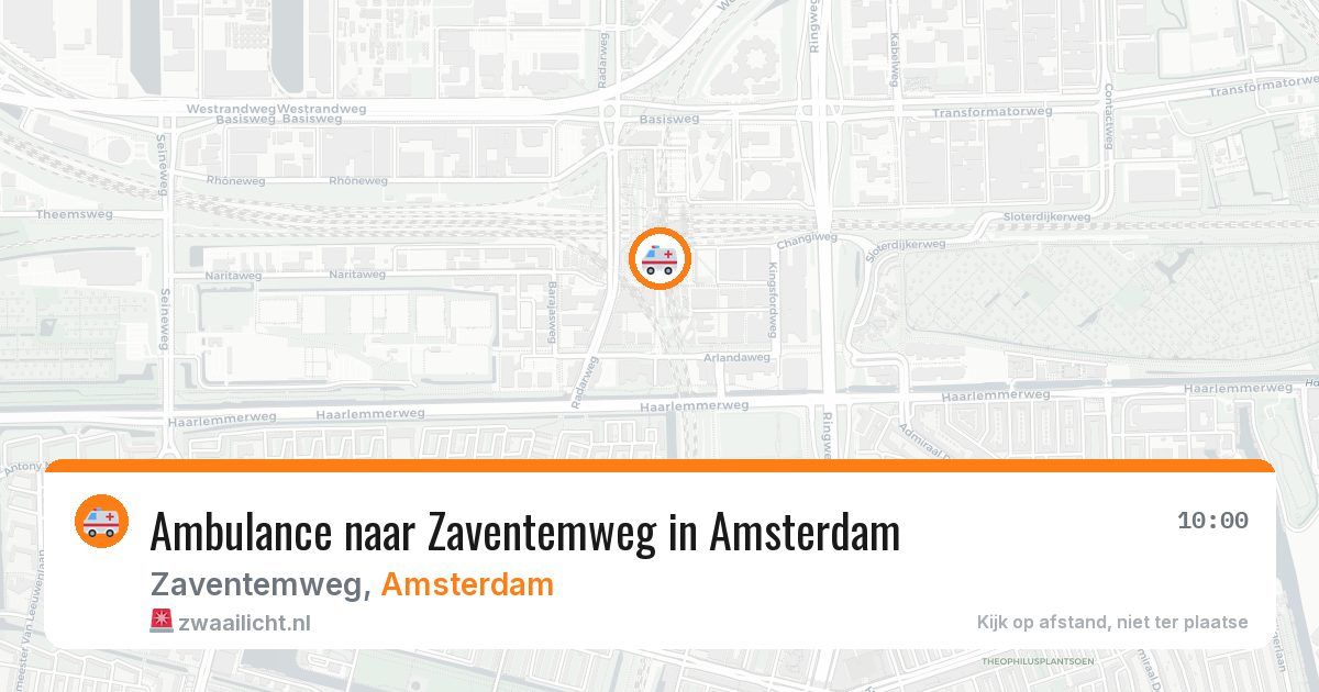 Ambulance naar Zaventemweg in Amsterdam — 9 aug 2026