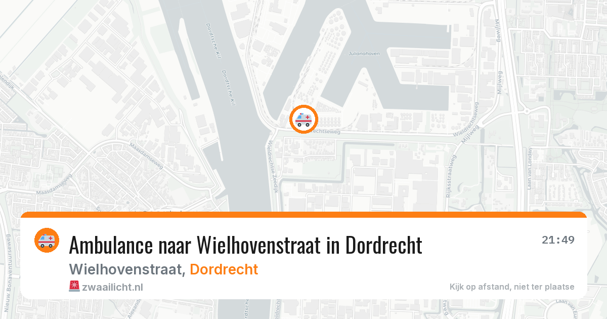 Ambulance naar Wielhovenstraat in Dordrecht — 23 mrt 2026