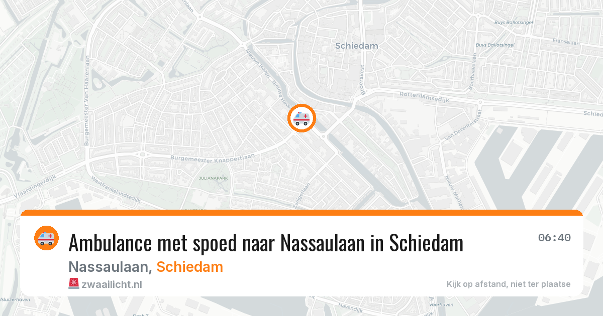 Ambulance met spoed naar Nassaulaan in Schiedam — 13 jul 2026