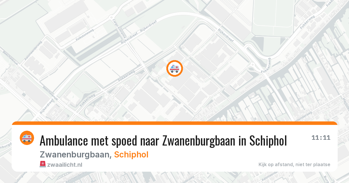 Ambulance met spoed naar Zwanenburgbaan in Schiphol — 11 jul 2026