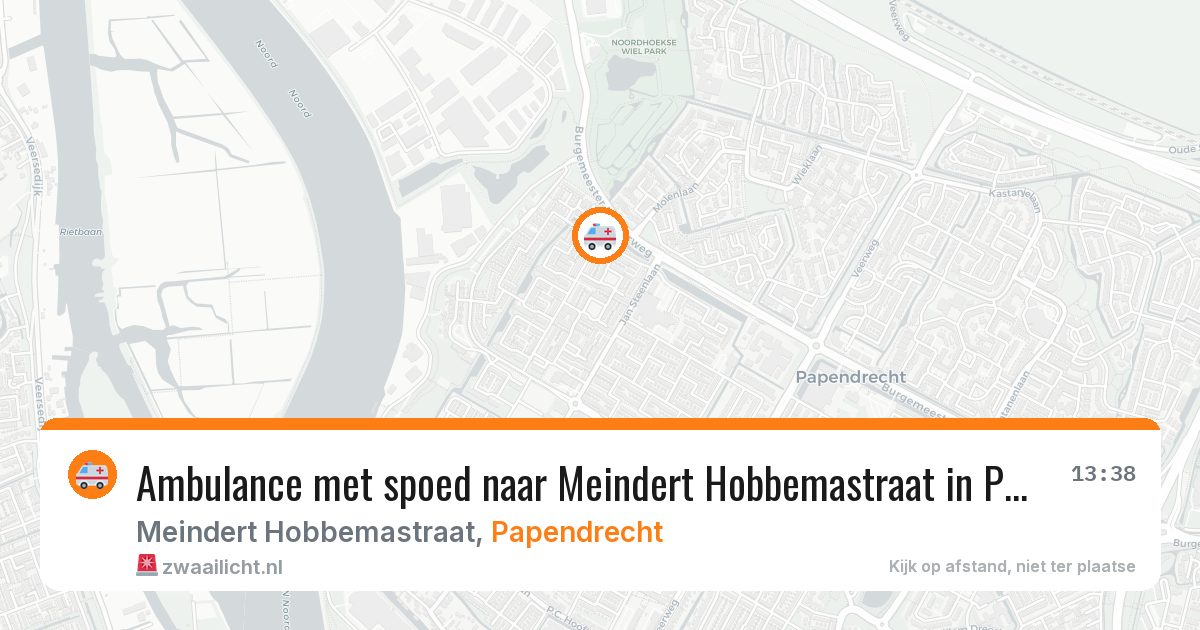 Ambulance met spoed naar Meindert Hobbemastraat in Papendrecht — 6 jul 2026