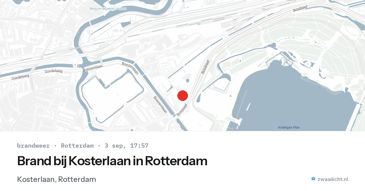Brand bij Kosterlaan in Rotterdam — 3 sep 2026