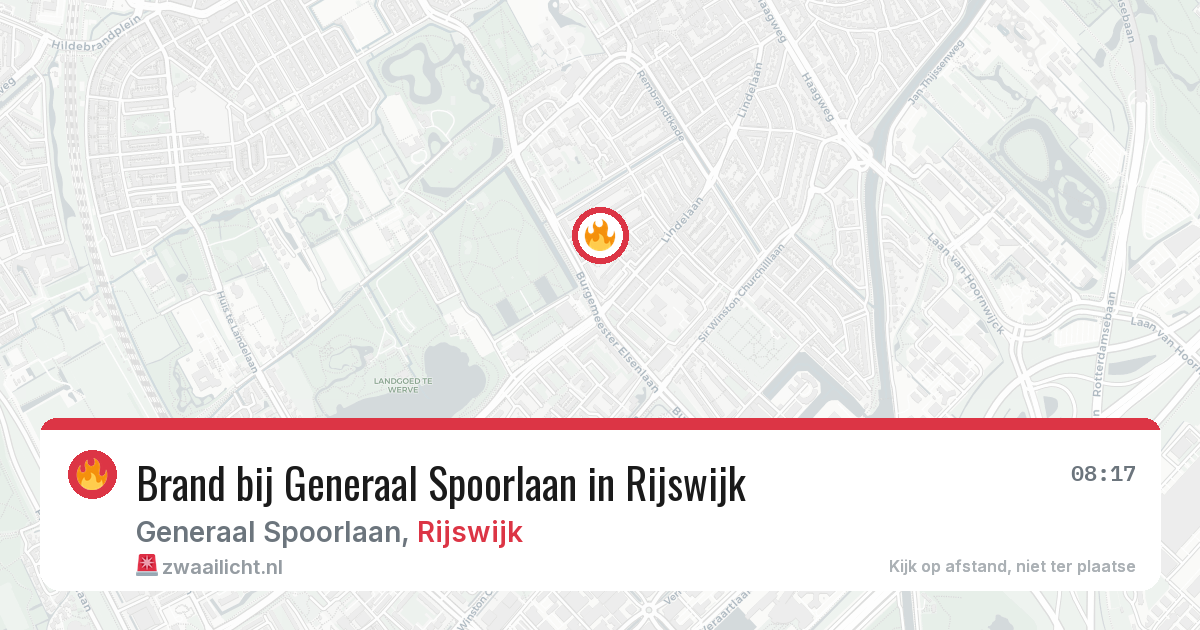 Brand bij Generaal Spoorlaan in Rijswijk — 25 mrt 2026