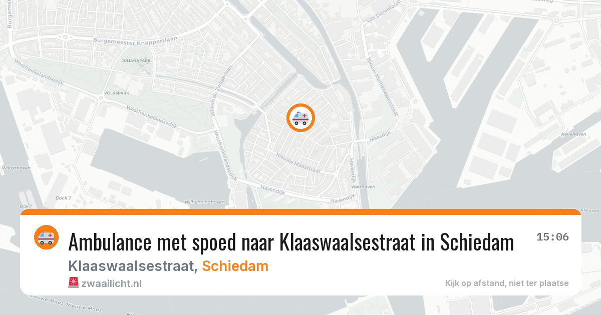 Ambulance met spoed naar Klaaswaalsestraat in Schiedam — 26 mei 2026