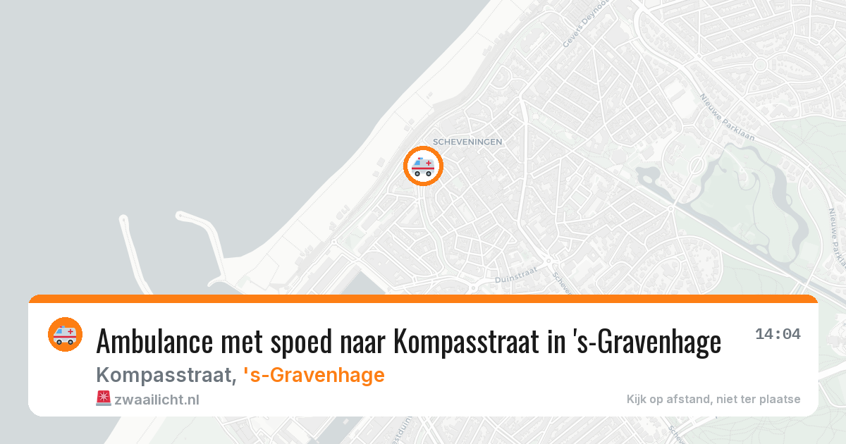 Ambulance met spoed naar Kompasstraat in 's-Gravenhage — 14 aug 2026