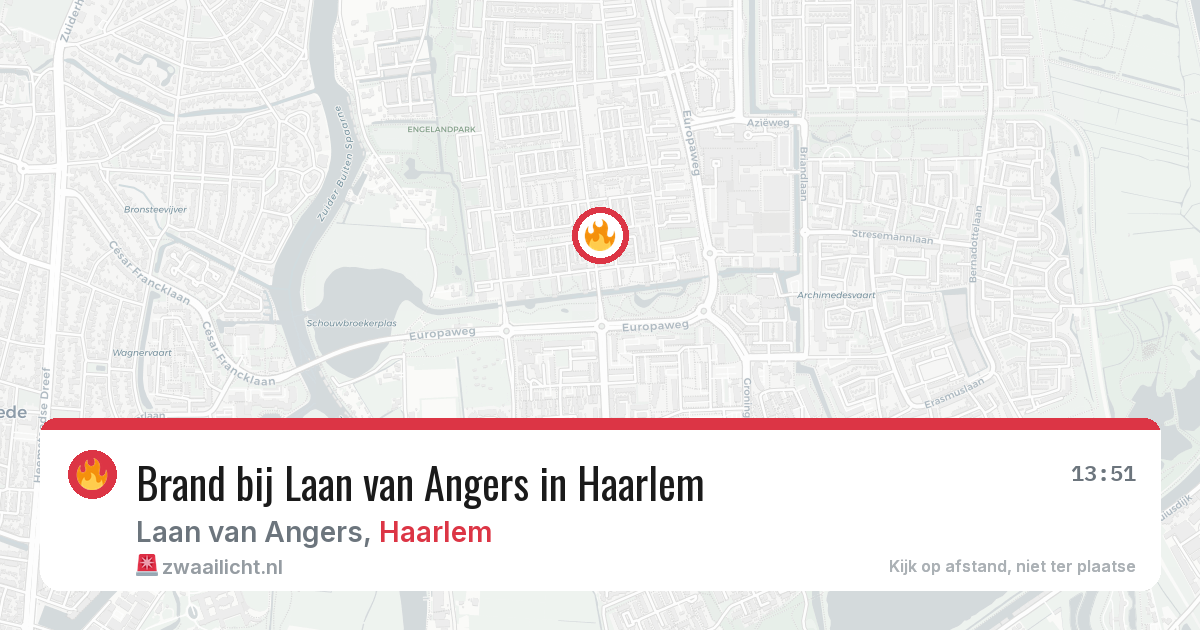 Brand bij Laan van Angers in Haarlem — 9 aug 2026