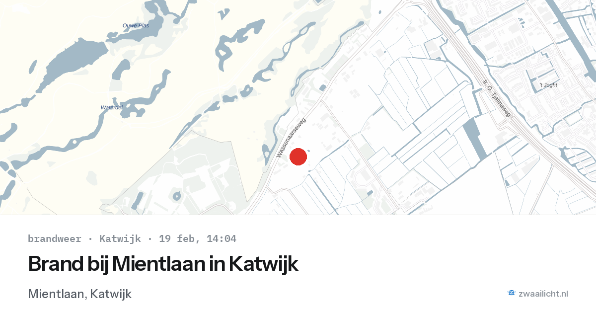 Brand bij Mientlaan in Katwijk — 19 feb 2026