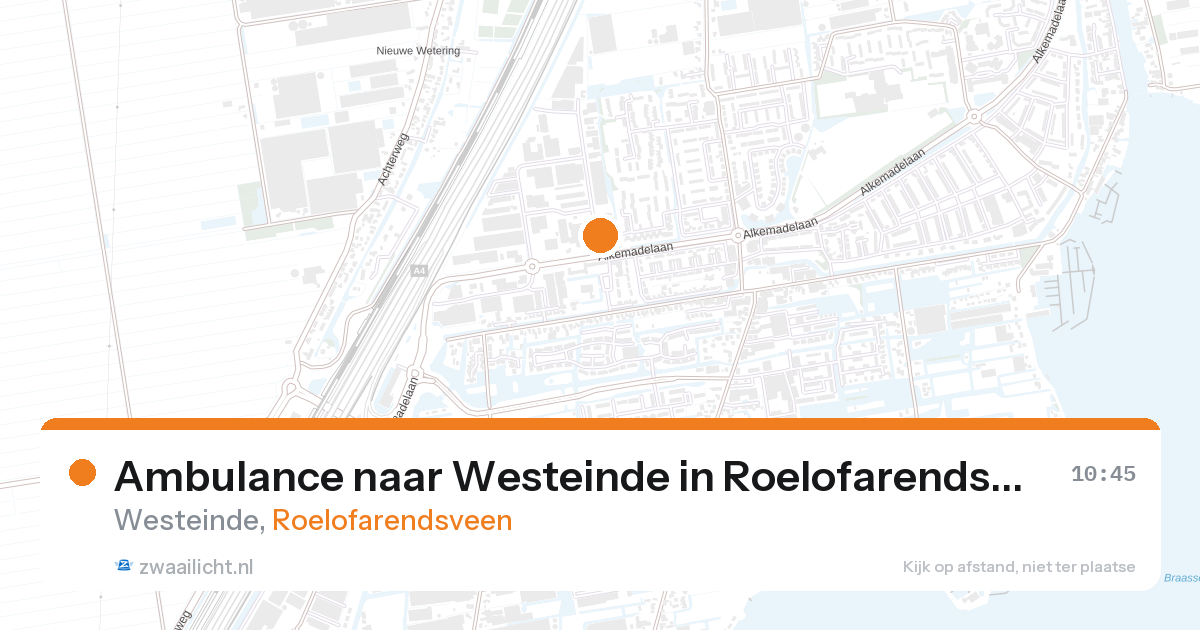 Ambulance naar Westeinde in Roelofarendsveen — 25 aug 2026