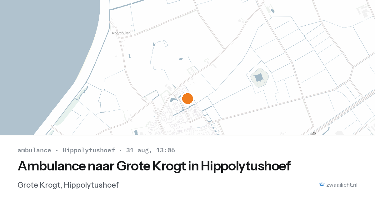 Ambulance naar Grote Krogt in Hippolytushoef — 31 aug 2026