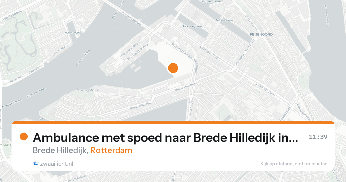 Ambulance met spoed naar Brede Hilledijk in Rotterdam — 18 aug 2026