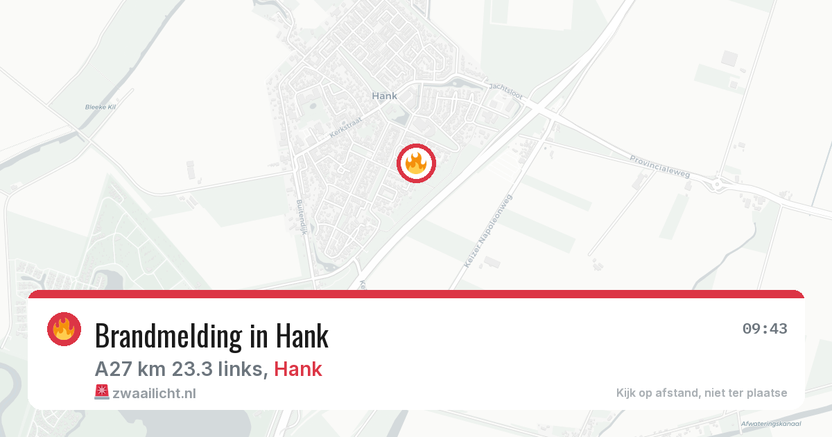 Brandmelding in Hank — 11 aug 2026