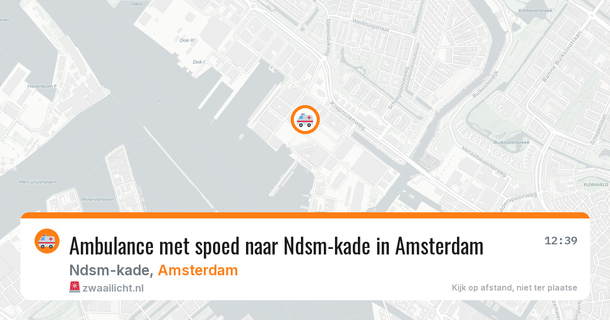 Ambulance met spoed naar Ndsm-kade in Amsterdam — 15 mei 2026