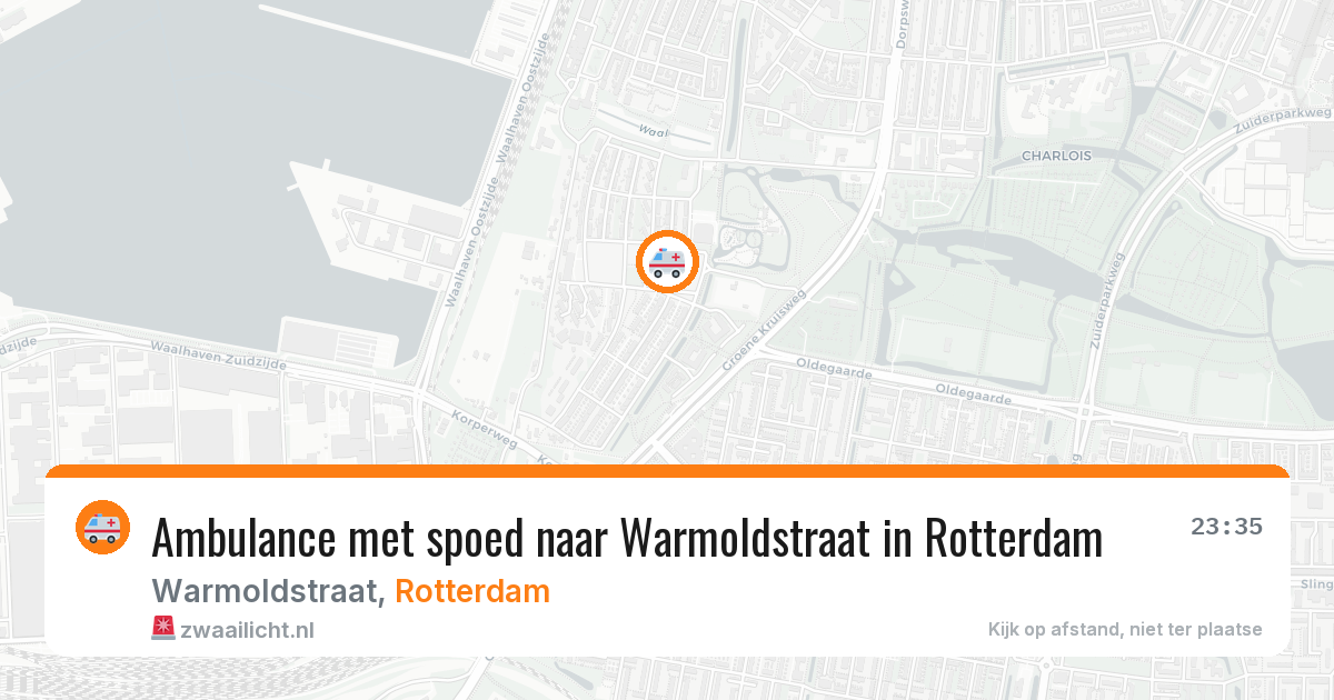 Ambulance met spoed naar Warmoldstraat in Rotterdam — 16 mrt 2026