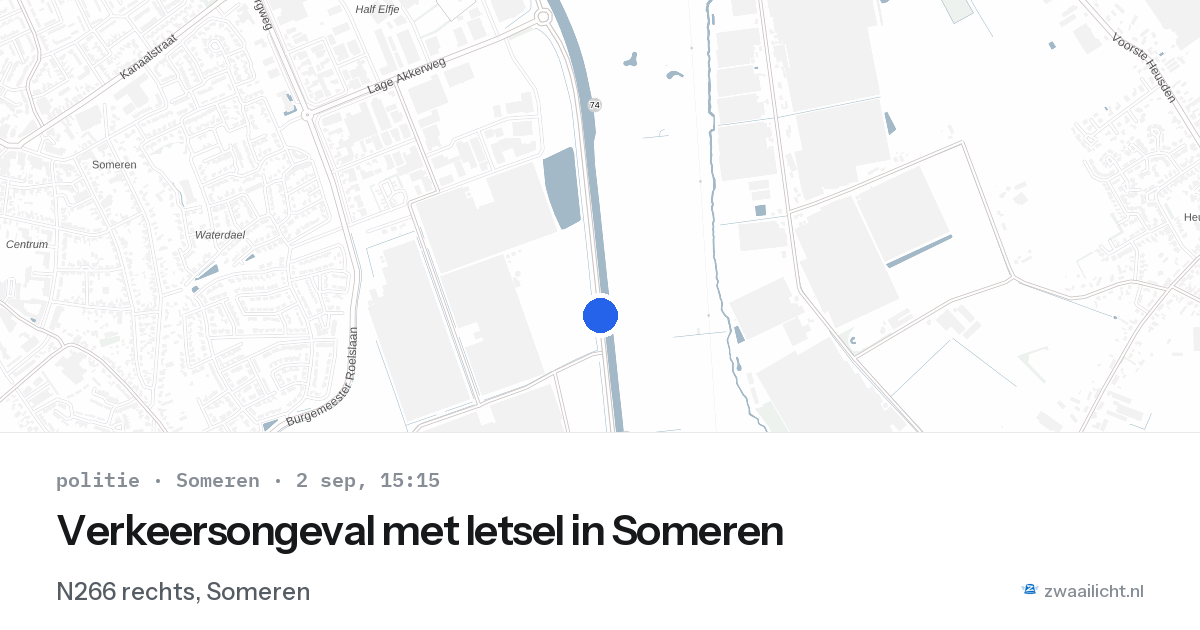 Verkeersongeval met letsel in Someren — 2 sep 2026