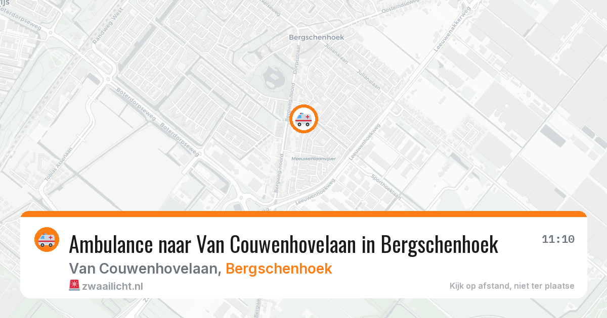 Ambulance naar Van Couwenhovelaan in Bergschenhoek — 10 apr 2026