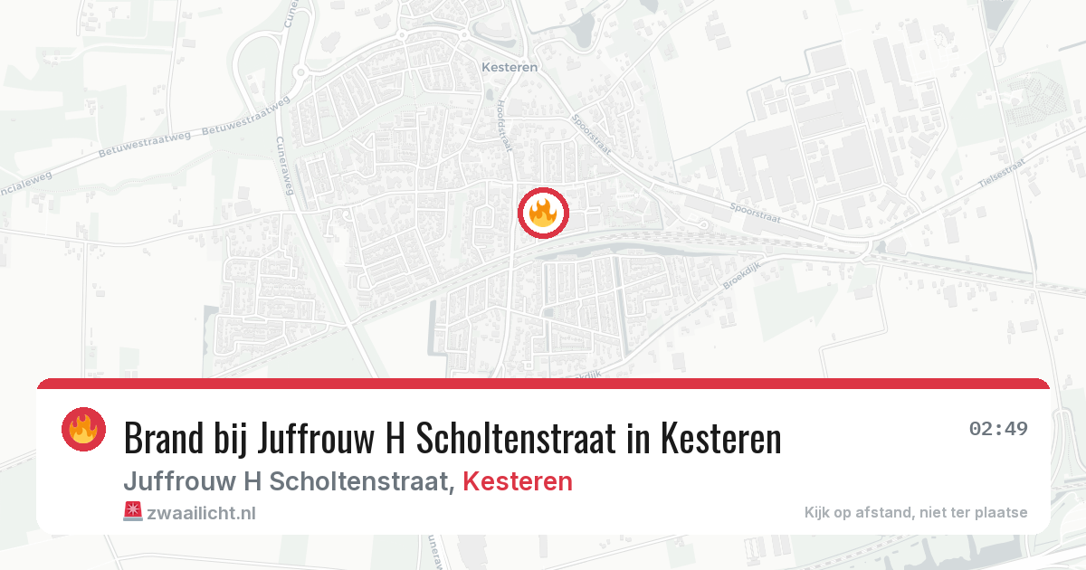 Brand bij Juffrouw H Scholtenstraat in Kesteren — 3 aug 2026