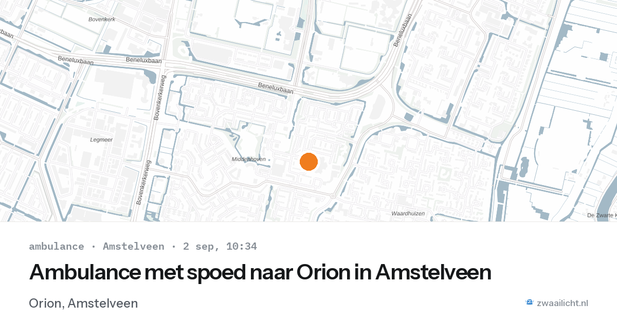 Ambulance met spoed naar Orion in Amstelveen — 2 sep 2026