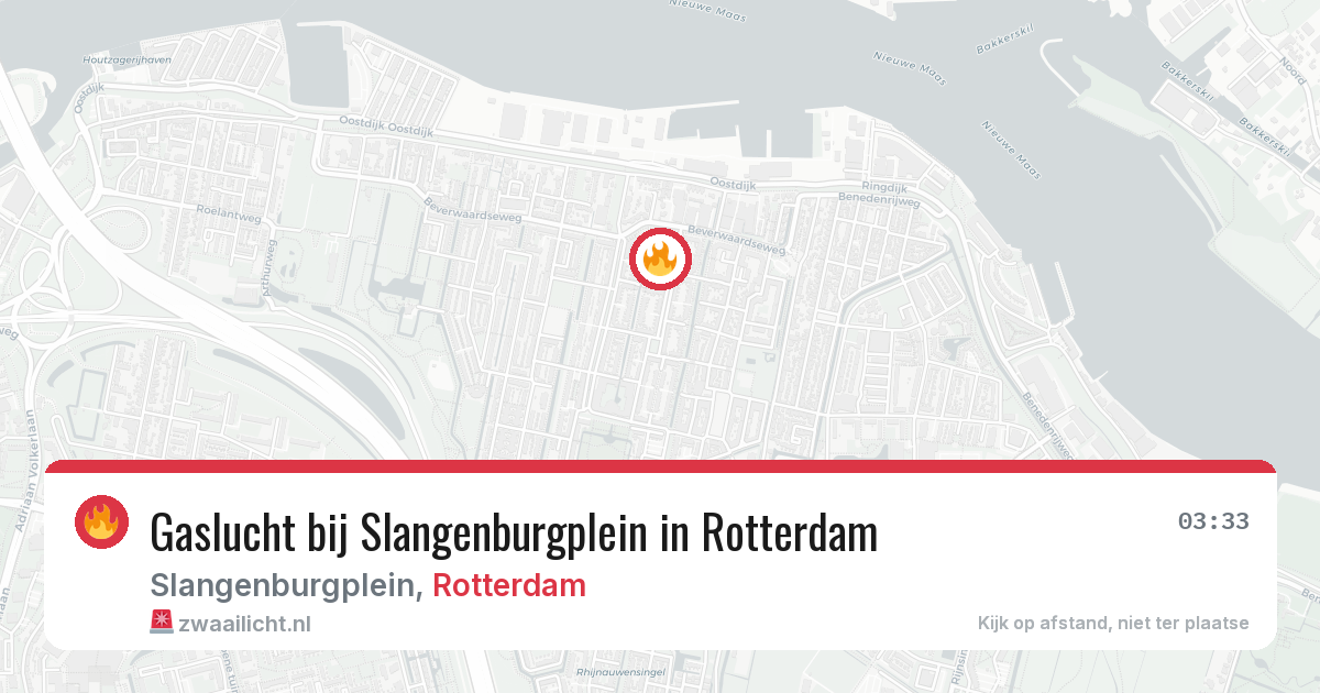 Gaslucht bij Slangenburgplein in Rotterdam — 7 aug 2026