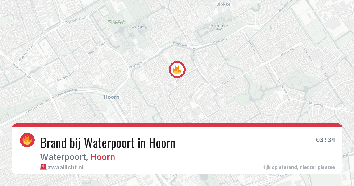 Brand bij Waterpoort in Hoorn — 1 feb 2026