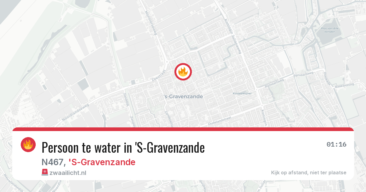 Persoon te water in 'S-Gravenzande — 3 jul 2026