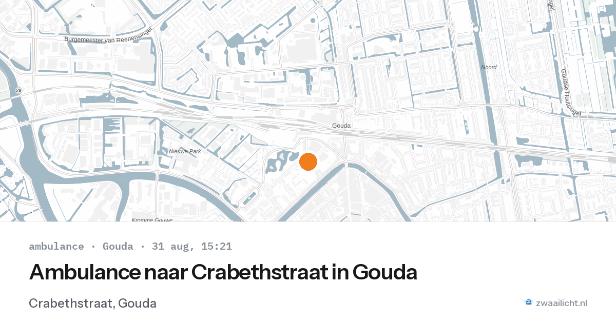 Ambulance naar Crabethstraat in Gouda — 31 aug 2026