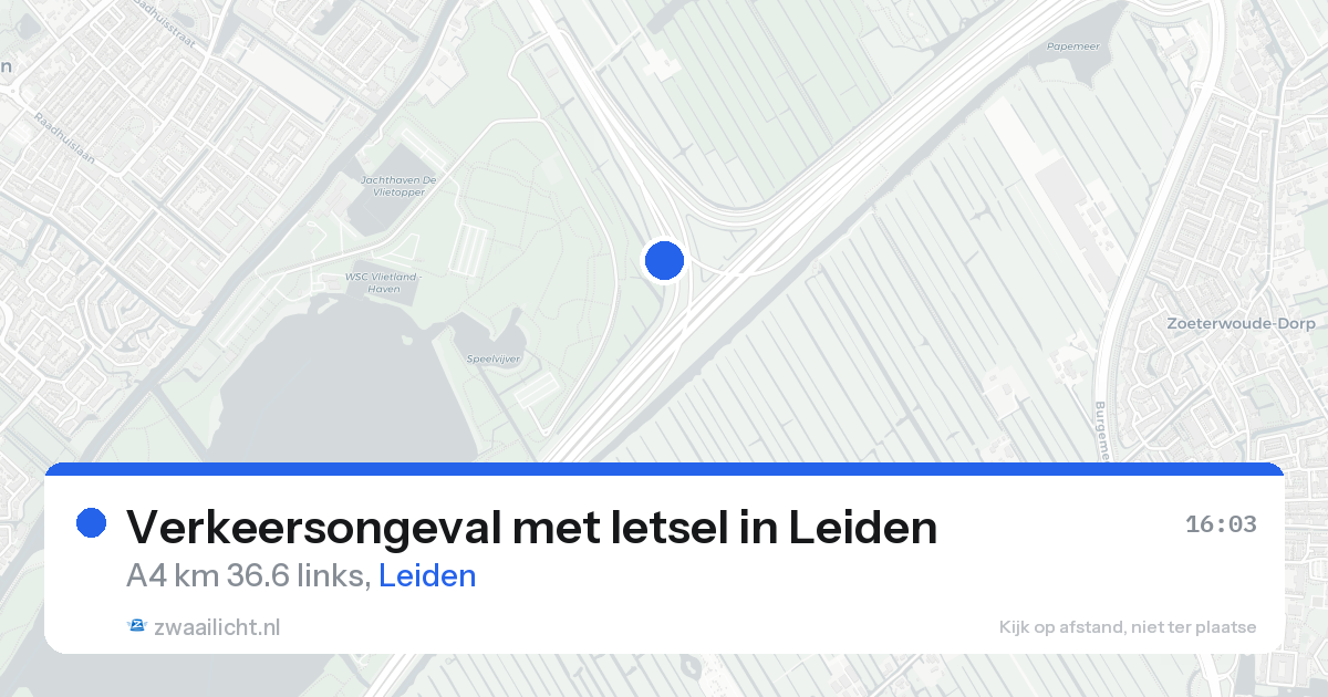 Verkeersongeval met letsel in Leiden — 20 aug 2026