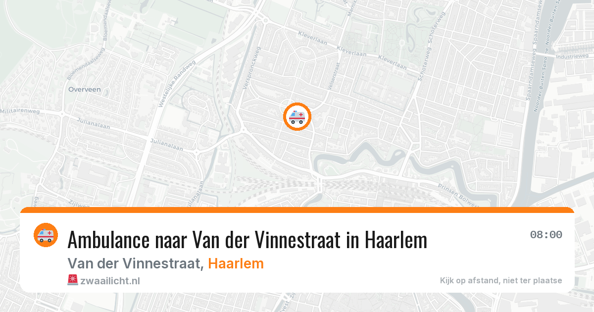 Ambulance naar Van der Vinnestraat in Haarlem — 14 aug 2026
