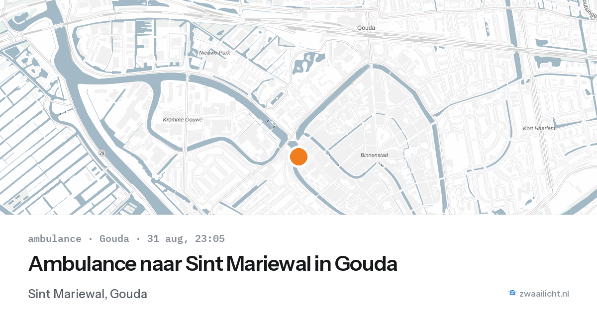 Ambulance naar Sint Mariewal in Gouda — 31 aug 2026