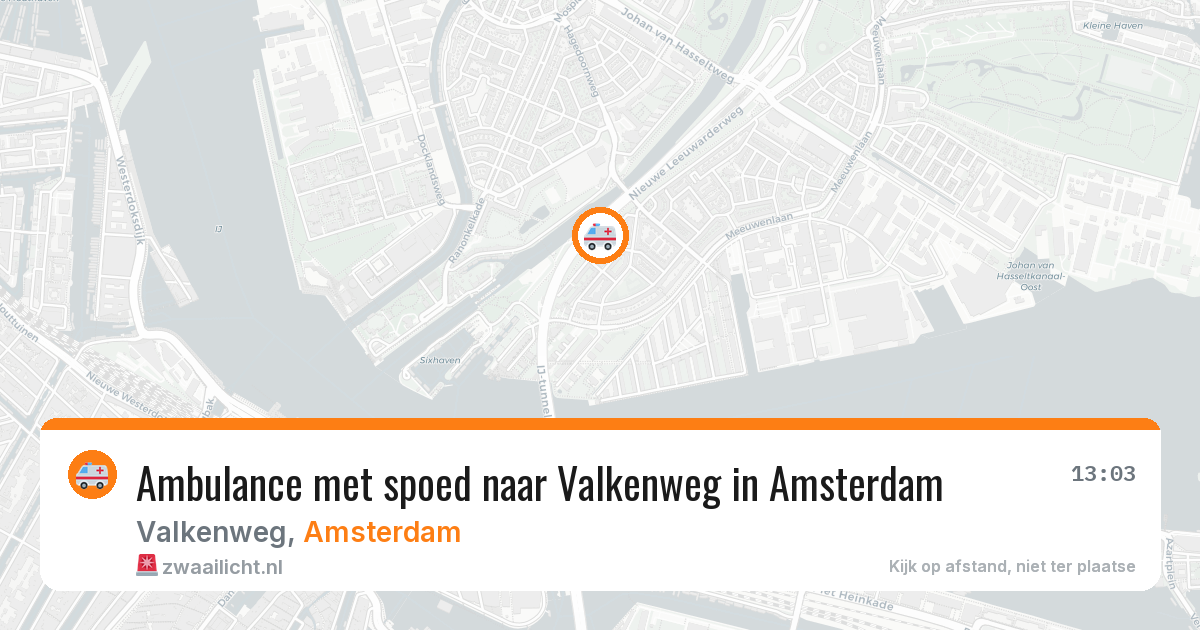 Ambulance met spoed naar Valkenweg in Amsterdam — 26 jun 2026