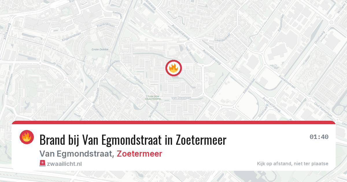 Brand bij Van Egmondstraat in Zoetermeer — 22 mei 2026