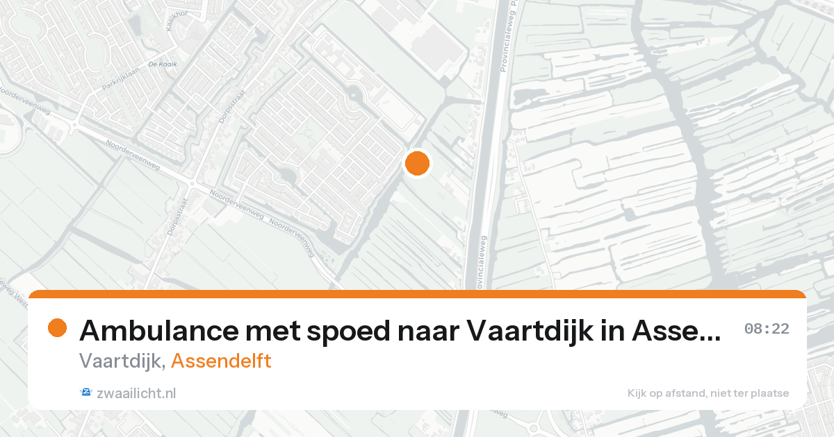 Ambulance met spoed naar Vaartdijk in Assendelft — 21 mei 2026