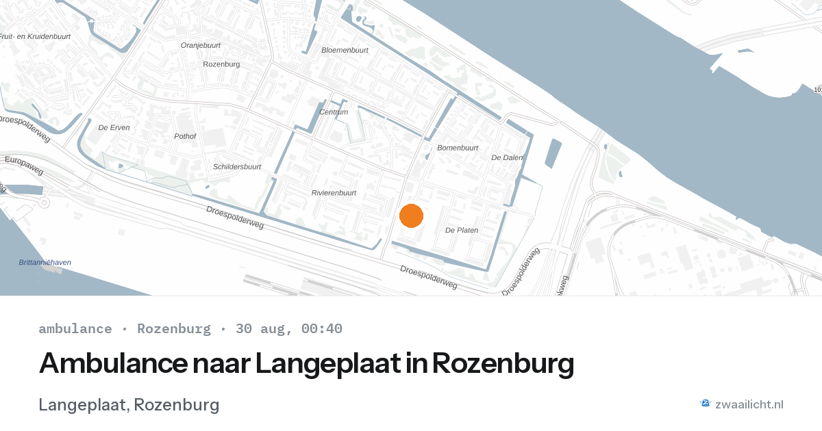 Ambulance naar Langeplaat in Rozenburg — 29 aug 2026