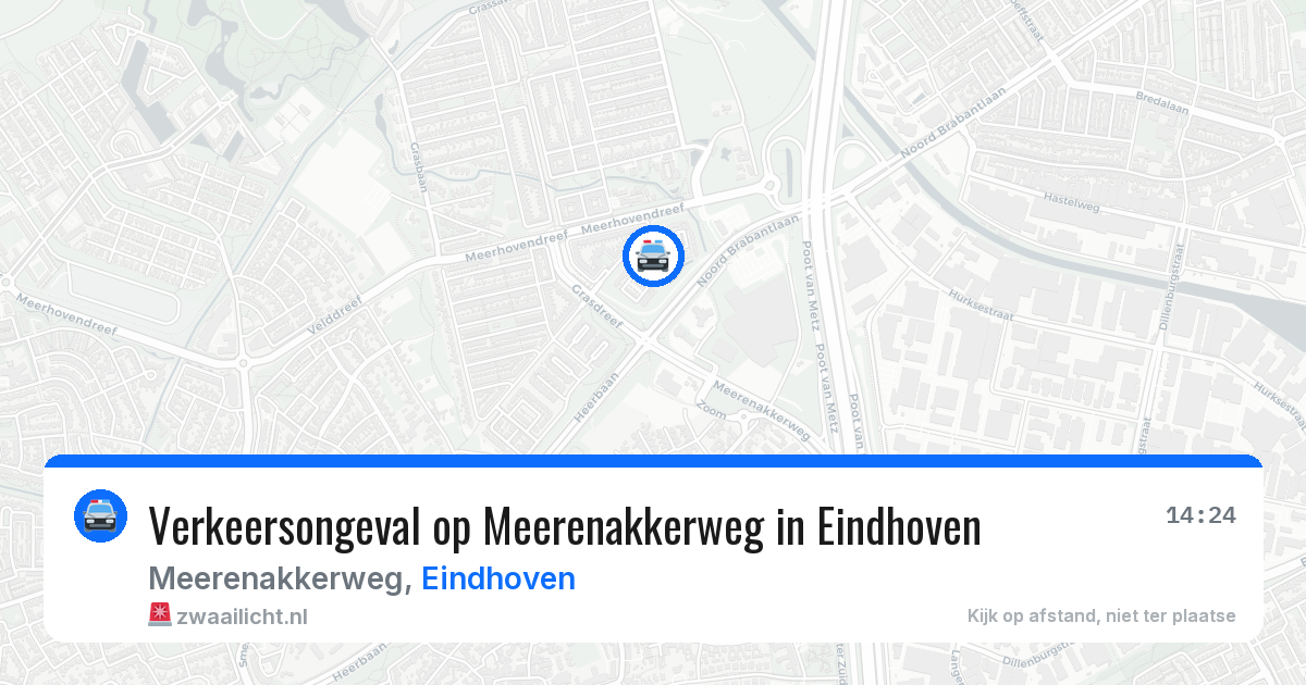 Verkeersongeval op Meerenakkerweg in Eindhoven — 16 mei 2026