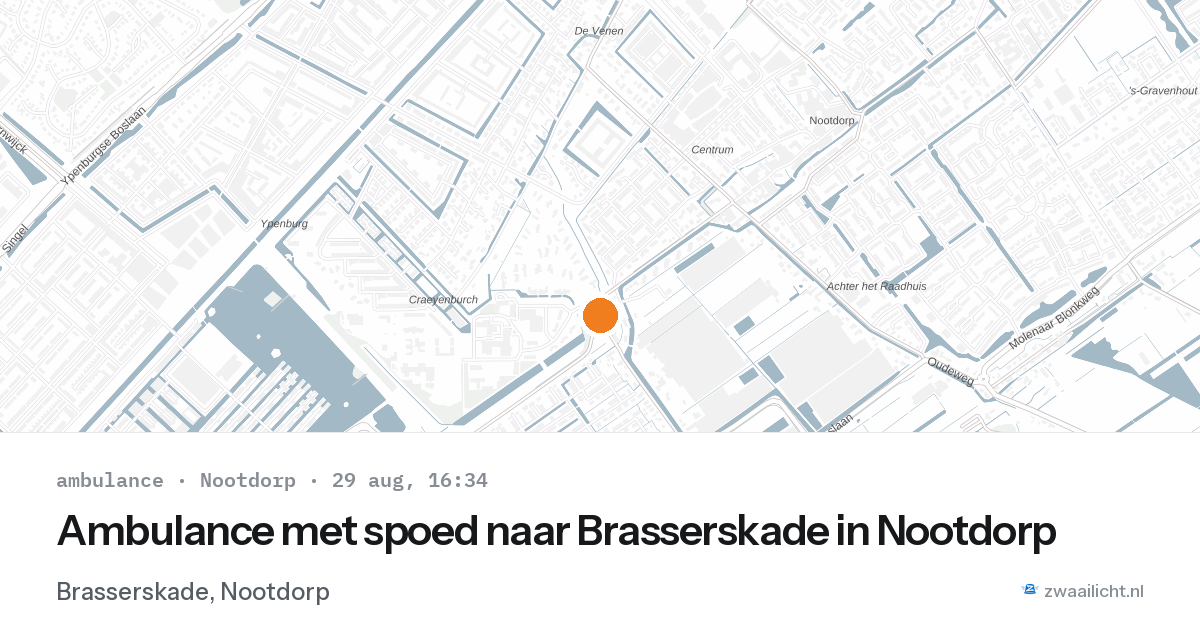 Ambulance met spoed naar Brasserskade in Nootdorp — 29 aug 2026