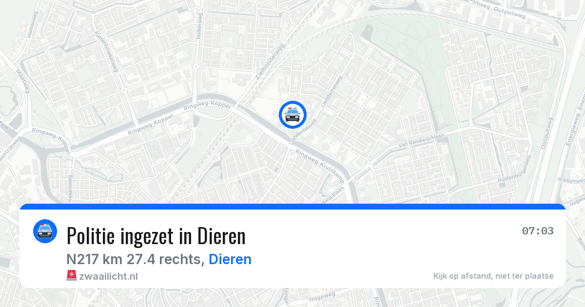 Politie ingezet in Dieren — 13 apr 2026 | 🚨 Zwaailicht.nl