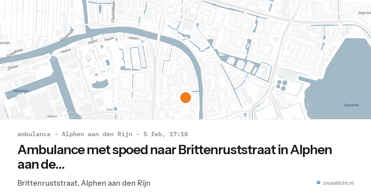 Ambulance met spoed naar Brittenruststraat in Alphen aan den Rijn — 5 feb 2026