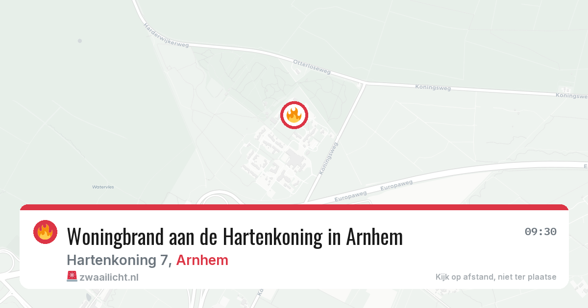 Woningbrand aan de Hartenkoning in Arnhem — 12 aug 2026