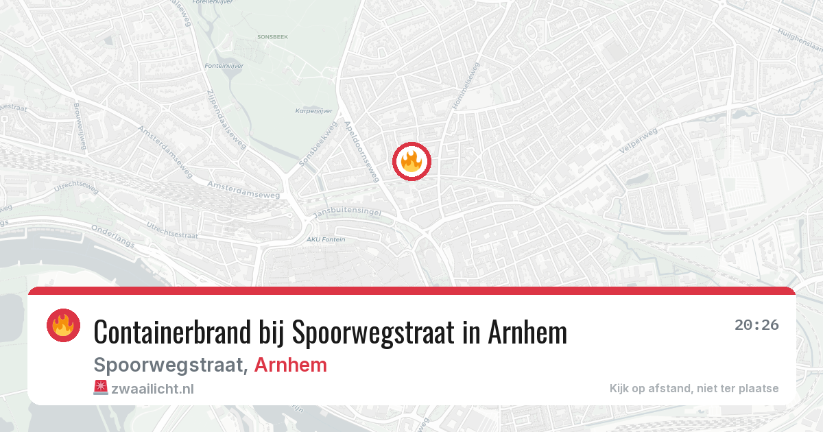 Containerbrand bij Spoorwegstraat in Arnhem — 20 jul 2026